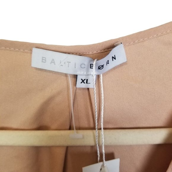 Baltic Born Womens XL Taupe Floral Chiffon Long Sl - Picture 6 of 9